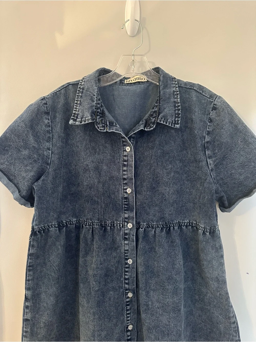 LUVAMIA Jean Tunic/Short Dress Women's Size L